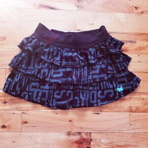 Black Grey skirt pleated ra-ra